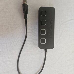 Sabrent HB-UMLS 4 Port USB 3.0 Hub with Power Switches - Black